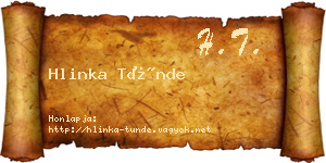 Hlinka Tünde névjegykártya
